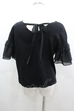 画像4: Maison de minette / frill sleeve cutsew（フリルスリーブカットソー）  黒 I-26-03-12-008-LO-TO-SA-ZI