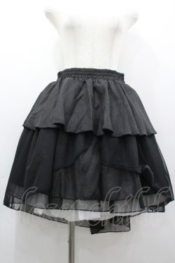 画像1: 未知星辰的来信 / 蜘蛛の巣プリント2段フリルスカート  黒 I-26-03-12-090-LO-SK-SA-ZI