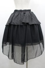 画像2: 未知星辰的来信 / 蜘蛛の巣プリント2段フリルスカート  黒 I-26-03-12-090-LO-SK-SA-ZI (2)