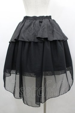 画像2: 未知星辰的来信 / 蜘蛛の巣プリント2段フリルスカート  黒 I-26-03-12-090-LO-SK-SA-ZI