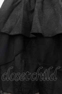 画像3: 未知星辰的来信 / 蜘蛛の巣プリント2段フリルスカート  黒 I-26-03-12-090-LO-SK-SA-ZI