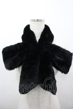 画像1: m petit by misako / リボンファーティペット  黒 I-26-03-12-094-LO-ZA-SA-ZI