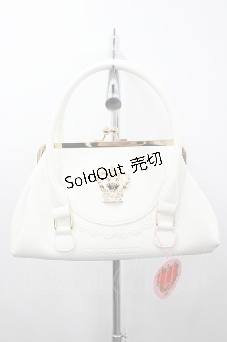 画像1: BABY,THE STARS SHINE BRIGHT / 王冠がま口Bag  白 I-26-03-12-095-BA-BG-SA-ZI (1)