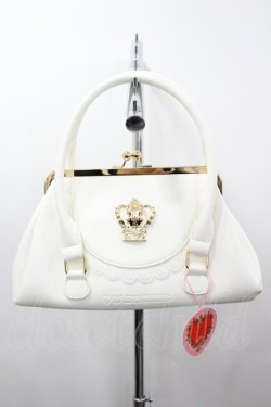 画像1: BABY,THE STARS SHINE BRIGHT / 王冠がま口Bag  白 I-26-03-12-095-BA-BG-SA-ZI