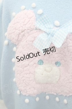 画像2: Nile Perch / リボンくまニットトップス  青ＸピンクＸ白 I-26-03-12-009-LO-TO-SA-ZI