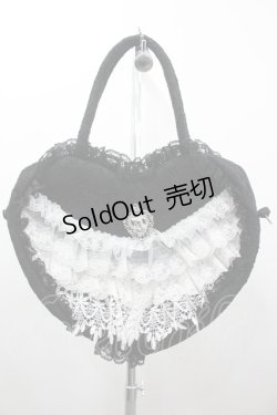 画像1: LALUICE / アリスワンダーハートバッグ  黒Ｘ白 I-26-03-12-096-LO-BG-SA-ZI