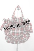 MOMOKO HOUSE / タータンチェックハートハンドバッグ  赤チェック I-26-03-12-097-LO-BG-SA-ZI