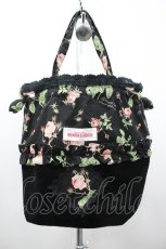 画像1: MOMOKO HOUSE / 薔薇切替ハンドバッグ  黒Ｘピンク I-26-03-12-098-LO-BG-SA-ZTK051 (1)