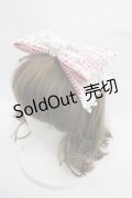 MOMOKO HOUSE / ギンガムチェックレースリボンヘッドドレスクリップ  赤Ｘ白チェック I-26-03-12-099-LO-AC-SA-ZI
