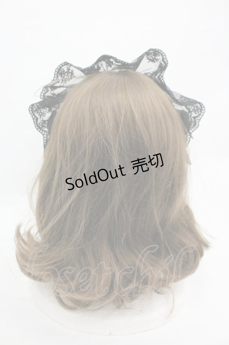 画像3: ATELIER PIERROT / レースリボンヘッドドレス  黒 I-26-03-12-104-EL-AC-SA-ZI (3)