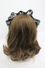 画像3: ATELIER PIERROT / レースリボンヘッドドレス  黒 I-26-03-12-104-EL-AC-SA-ZI (3)