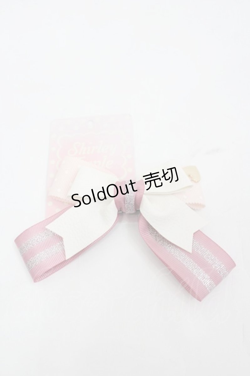 画像1: Shirley Temple / リボンクリップ  白Ｘピンク I-26-03-12-112-ET-AC-SA-ZI (1)