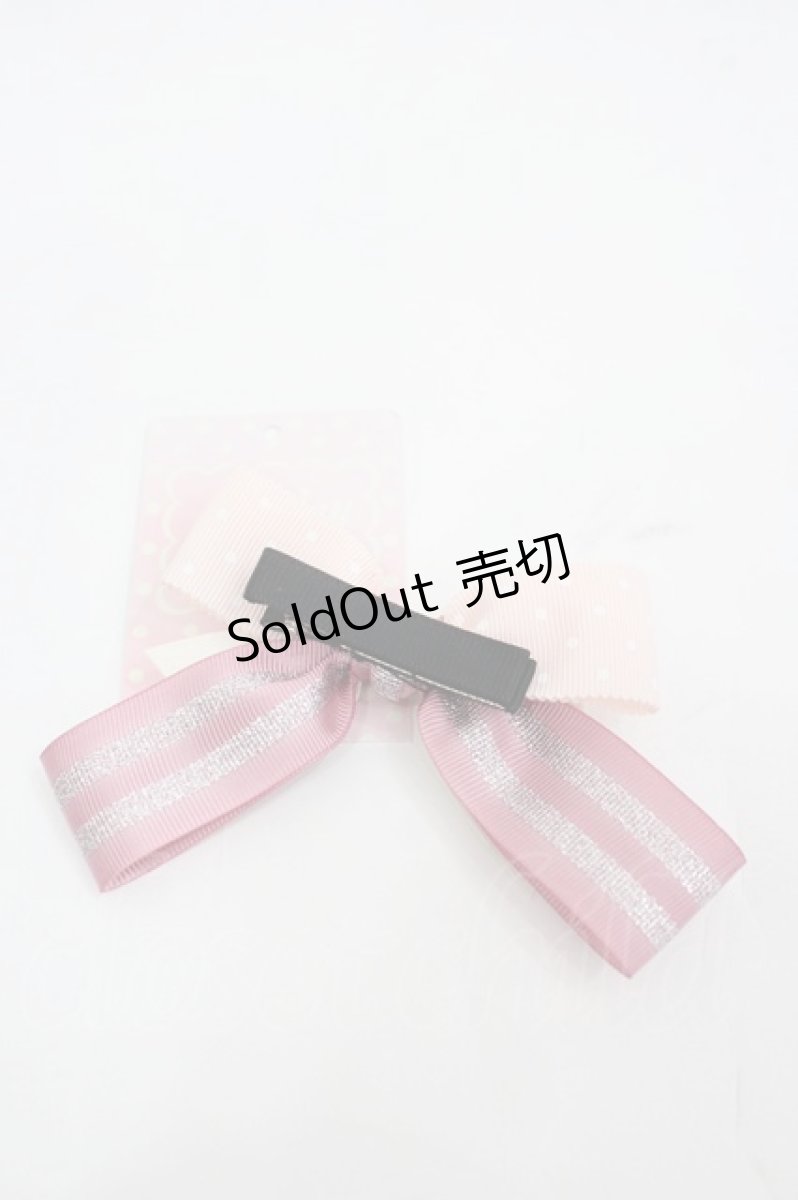 画像2: Shirley Temple / リボンクリップ  白Ｘピンク I-26-03-12-112-ET-AC-SA-ZI (2)