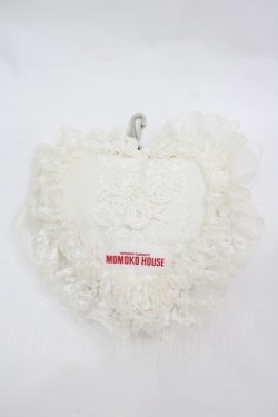 画像1: MOMOKO HOUSE / ハートレースバッグチャーム  白Ｘピンク I-26-03-12-114-LO-ZA-SA-ZI