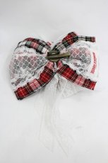 画像2: MOMOKO HOUSE / タータンチェックリボンレース2WAY  赤チェック I-26-03-12-116-LO-ZA-SA-ZI (2)