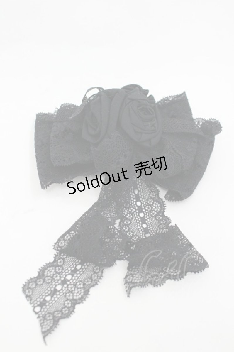 画像1: MOMOKO HOUSE / ローズレースリボン2WAY  黒 I-26-03-12-117-LO-ZA-SA-ZI (1)