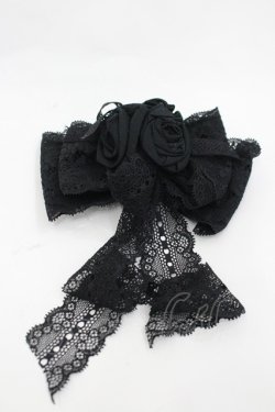 画像1: MOMOKO HOUSE / ローズレースリボン2WAY  黒 I-26-03-12-117-LO-ZA-SA-ZI