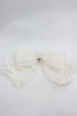 画像1: MOMOKO HOUSE / レースリボン2WAYクリップ  白 I-26-03-12-119-LO-ZA-SA-ZI