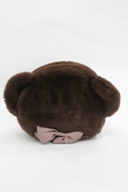 画像1: m petit by misako / AM クマサンポーチ  ブラウン I-26-03-12-121-LO-ZA-TE-ZI