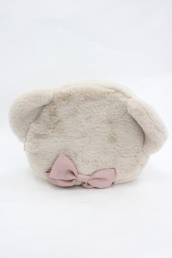 画像1: m petit by misako / AM クマサンポーチ  ベージュ I-26-03-12-122-LO-ZA-TE-ZI