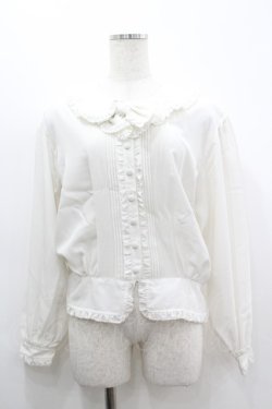 画像1: INGEBORG / ピンタック&フリルリボンブラウス  ホワイト I-26-03-12-002-LO-BL-SA-ZI