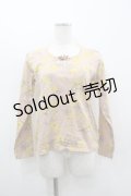 PINK HOUSE / ミモザ柄長袖Tシャツ M ピンク I-26-03-12-013-LO-TS-SA-ZI