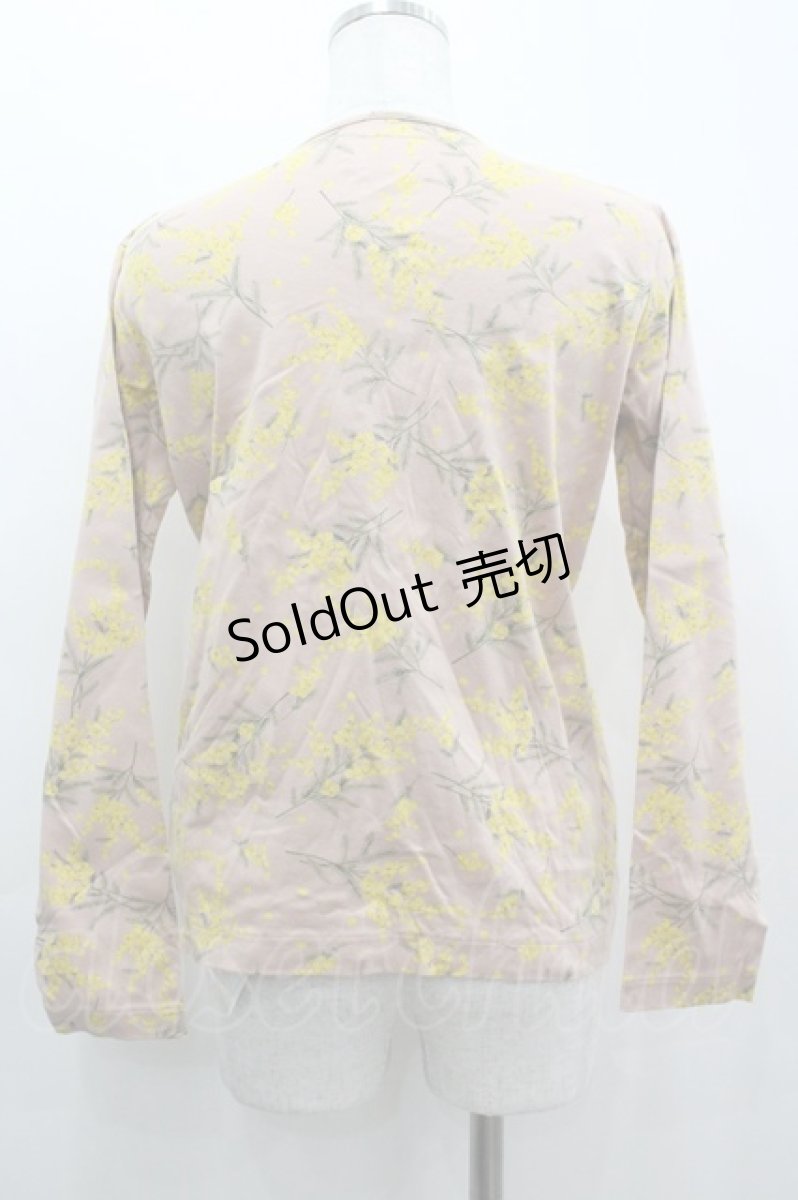 画像2: PINK HOUSE / ミモザ柄長袖Tシャツ M ピンク I-26-03-12-013-LO-TS-SA-ZI (2)