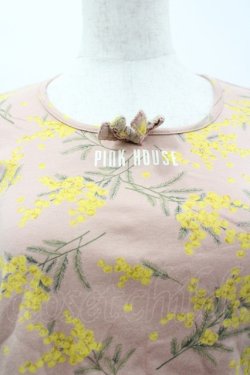 画像3: PINK HOUSE / ミモザ柄長袖Tシャツ M ピンク I-26-03-12-013-LO-TS-SA-ZI