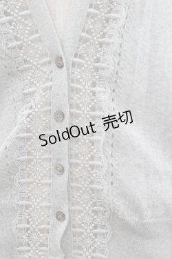 画像2: Jane Marple Dans Le Salon / 透かしレースデザインニットカーディガン  グレー I-26-03-12-014-JM-TO-SA-ZI