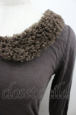 画像2: Fi.n.t / ファー襟カットソー  ブラウン I-26-03-12-015-CA-TO-SA-ZI