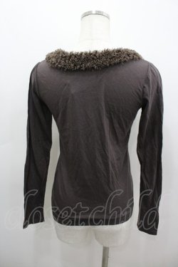 画像3: Fi.n.t / ファー襟カットソー  ブラウン I-26-03-12-015-CA-TO-SA-ZI