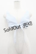 MILK / Ribbonバンドゥトップス  サックスＸ白 I-26-03-12-016-ML-TO-SA-ZI