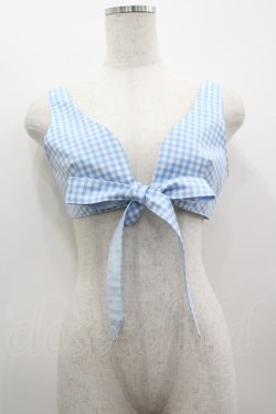 画像1: MILK / Ribbonバンドゥトップス  サックスＸ白 I-26-03-12-016-ML-TO-SA-ZI