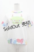 ACDC RAG / カプセルモンスター チビTシャツ  白Ｘ緑Ｘカラフル I-26-03-12-018-PU-TO-SA-ZI