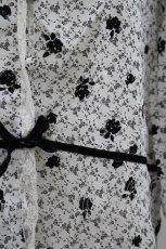 画像2: INGEBORG / フロッキーバラptVネックカーディガン  ホワイト×ブラック I-26-03-12-019-LO-TO-SA-ZI (2)