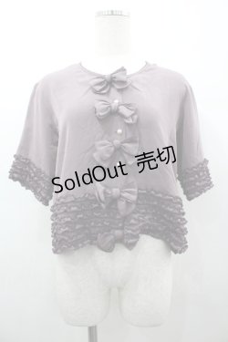 画像1: KANEKO ISAO / 4つリボン&パールボタンショート丈ブラウス  パープル I-26-03-12-021-EL-BL-SA-ZI