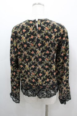 画像3: WONDERFUL WORLD / 花格子柄ノーカラーブラウス  ブラック I-26-03-12-023-LO-BL-SA-ZI