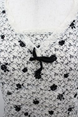 画像2: INGEBORG / フロッキーバラptノースリーブブラウス  ホワイト×ブラック I-26-03-12-024-LO-TO-SA-ZI