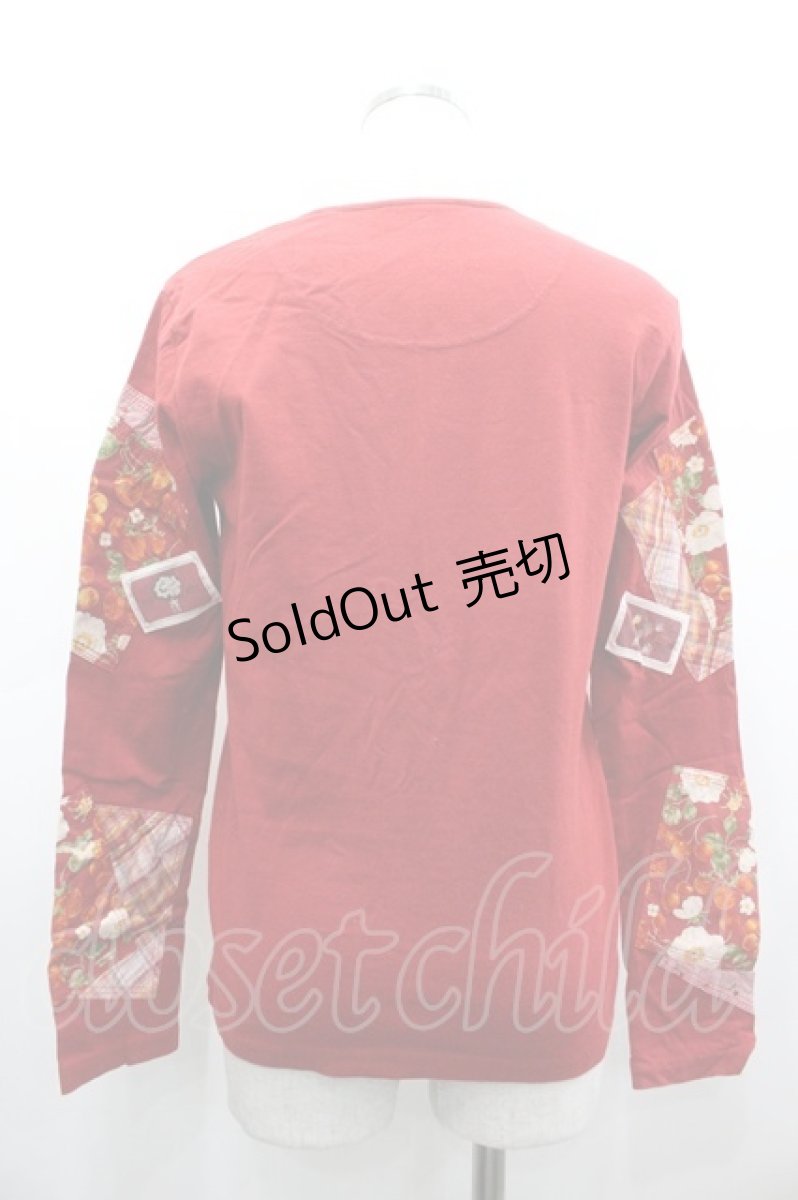 画像2: PINK HOUSE / 苺&チェリー柄パッチワーク長袖Tシャツ L レッド I-26-03-12-026-LO-TS-SA-ZI (2)
