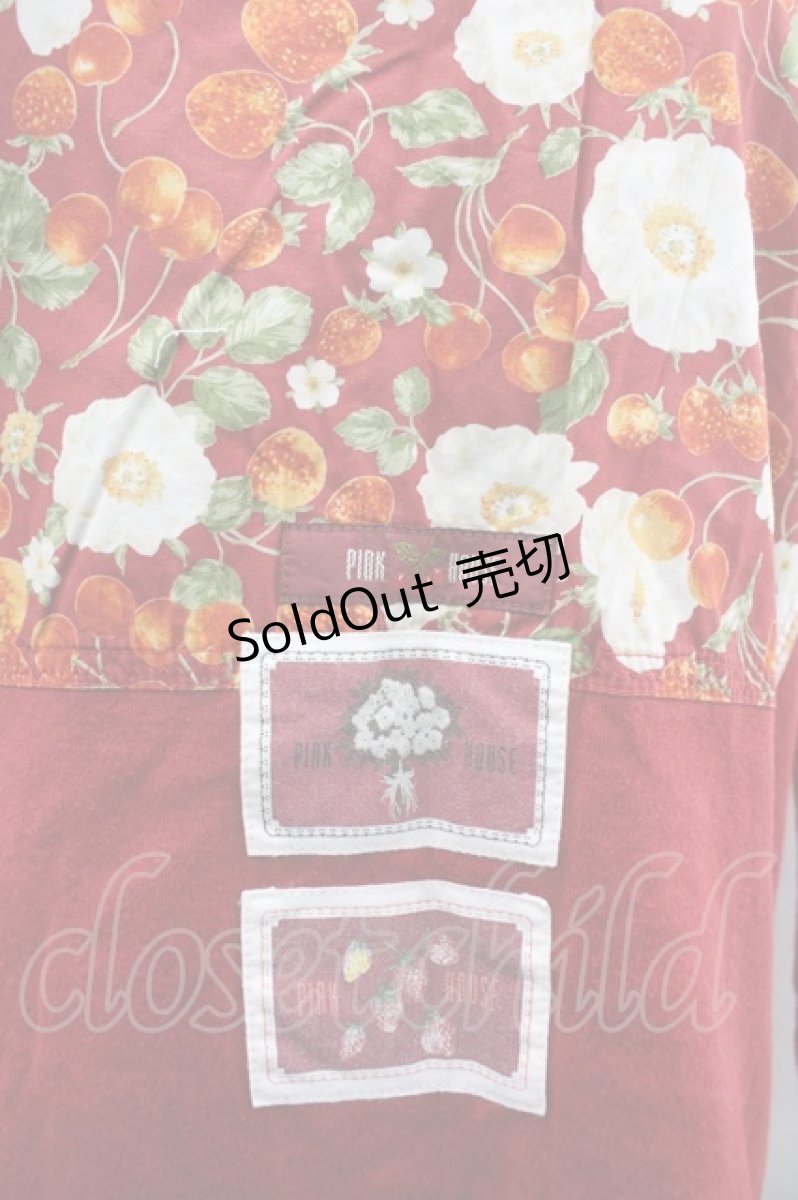 画像3: PINK HOUSE / 苺&チェリー柄パッチワーク長袖Tシャツ L レッド I-26-03-12-026-LO-TS-SA-ZI (3)