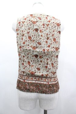 画像2: INGEBORG / ペイズリー柄ノースリーブブラウス M グリーン I-26-03-12-028-LO-BL-SA-ZI