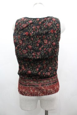 画像2: INGEBORG / ペイズリー柄ノースリーブブラウス M ブラック I-26-03-12-029-LO-BL-SA-ZI