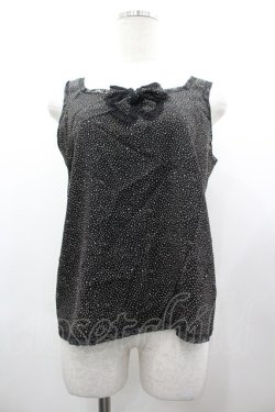 画像1: INGEBORG / ランダム水玉柄後ろボタンノースリーブブラウス  ブラック I-26-03-12-030-LO-BL-SA-ZI