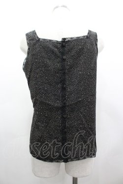 画像2: INGEBORG / ランダム水玉柄後ろボタンノースリーブブラウス  ブラック I-26-03-12-030-LO-BL-SA-ZI