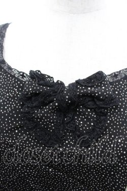 画像3: INGEBORG / ランダム水玉柄後ろボタンノースリーブブラウス  ブラック I-26-03-12-030-LO-BL-SA-ZI