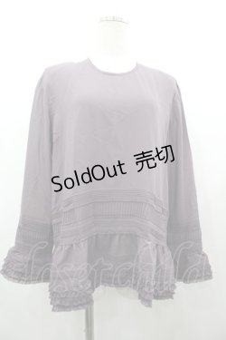 画像3: KANEKO ISAO / シアー裾フリルノーカラーブラウス  パープル I-26-03-12-031-EL-BL-SA-ZI