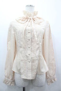 画像1: metamorphose / フリルスタンドカラーブラウス  ベージュ I-26-03-14-001-ME-BL-TE-ZI