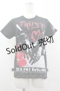 SEX POT ReVeNGe / ハンドプリントTシャツ  黒Ｘ白Ｘ赤 I-26-03-14-032-SP-TO-SA-ZI