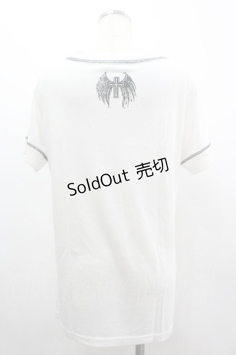 画像2: ALGONQUINS / 骸骨プリント半袖カットソー  白Ｘ黒 I-26-03-14-033-AL-TO-SA-ZI (2)