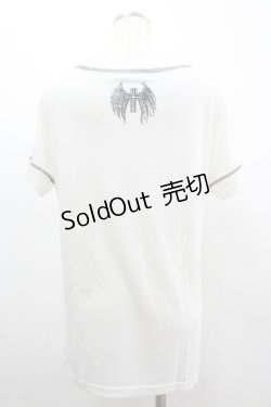 画像2: ALGONQUINS / 骸骨プリント半袖カットソー  白Ｘ黒 I-26-03-14-033-AL-TO-SA-ZI